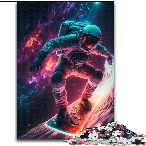 Puzzle mit 1000 Teilen für Erwachsene, Astronaut auf einem Skateboard, 1000-teiliges Puzzle, ideales Weihnachts- oder Geburtstagsgeschenk, Partyspielspielzeug (Größe 26x38cm) von WGLINGX