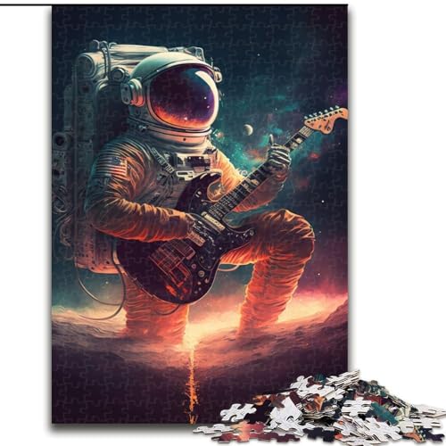 Puzzle mit 1000 Teilen für Erwachsene, Astronaut spielt Gitarre, 1000-teiliges Puzzle, ideales Weihnachts- oder Geburtstagsgeschenk, Partyspielspielzeug (Größe 26x38cm) von WGLINGX