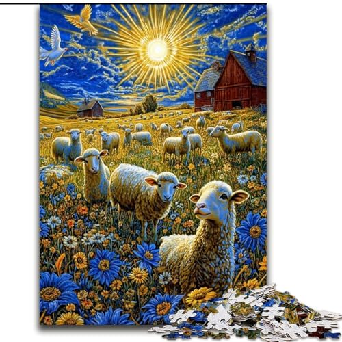 Puzzle mit 1000 Teilen für Erwachsene, Bauernhoftiere, 1000-teiliges Puzzle, anspruchsvolles DIY-Denkspiel, interaktive Familienaktivität (Größe 26x38cm) von WGLINGX