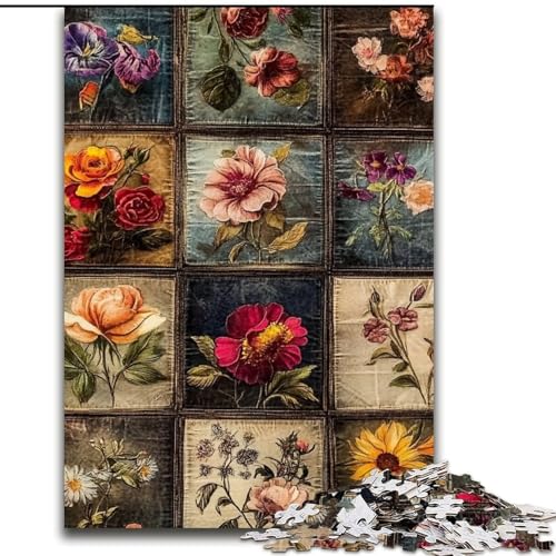 Puzzle mit 1000 Teilen für Erwachsene, Blumen-Collage-Puzzle, 1000 Teile, perfekt für Teenager und Familien, (Größe 50x75cm) von WGLINGX