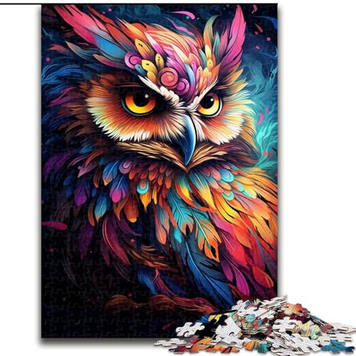 Puzzle mit 1000 Teilen für Erwachsene, Bunte Eulen-Puzzles mit 1000 Teilen für Erwachsene, spannende Aktivität für den Spieleabend mit der Familie (Größe 26x38cm) von WGLINGX