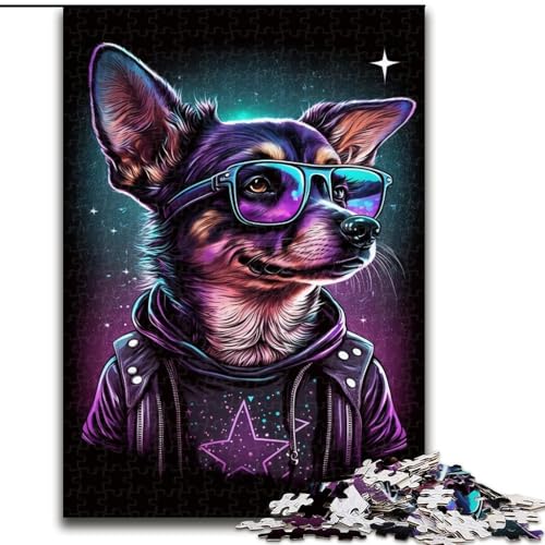 Puzzle mit 1000 Teilen für Erwachsene, Chihuahua-Boxer-Puzzle, 1000 Teile für Erwachsene, einzigartige DIY-Heimdekorations-Geschenkidee (Größe 26x38cm) von WGLINGX