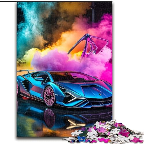 Puzzle mit 1000 Teilen für Erwachsene, Cooles Sportwagen-Puzzle mit 1000 Teilen, Heimdekoration, Familienspaß, ab 14 Jahren (Größe 26x38cm) von WGLINGX