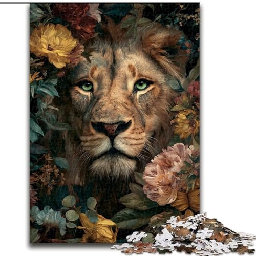 Puzzle mit 1000 Teilen für Erwachsene, Dschungellöwe, 1000-teiliges Puzzle für Erwachsene, unmögliches, schwieriges Herausforderungsspielzeug für Teenager (Größe 50x75cm) von WGLINGX