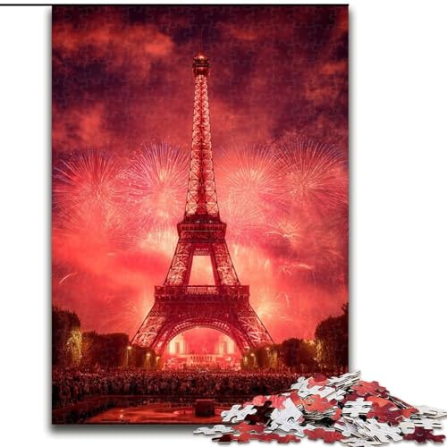 Puzzle mit 1000 Teilen für Erwachsene, Eiffelturm-Puzzle für Erwachsene, 1000-teilige Lernspiele, schöne Dekoration (Größe 26x38cm) von WGLINGX