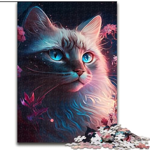 Puzzle mit 1000 Teilen für Erwachsene, Fantasy-Katzen-Puzzle, anspruchsvolles Denkspiel für Teenager, Spaß für den Familienspielabend (Größe 50x75cm) von WGLINGX
