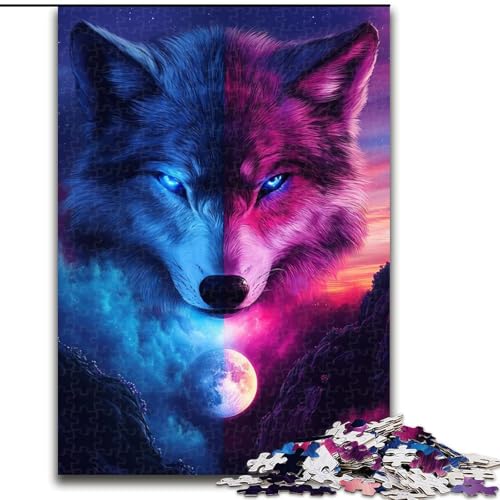 Puzzle mit 1000 Teilen für Erwachsene, Fantasy-Wolf, 1000-teiliges Puzzle, Lernspielzeug (Größe 26x38cm) von WGLINGX