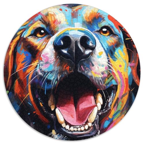 Puzzle mit 1000 Teilen für Erwachsene, Farbmalerei, Hunde-Puzzle, Spielzeug, Geschenk, pädagogisches, intellektuelles, entspannendes Familienspiel (67,5x67,5cm) von WGLINGX