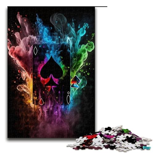 Puzzle mit 1000 Teilen für Erwachsene, Farbpoker-Puzzle, Lernspiele, Geschenkideen für Teenager ab 14 Jahren (Größe 50 x 75 cm) von WGLINGX