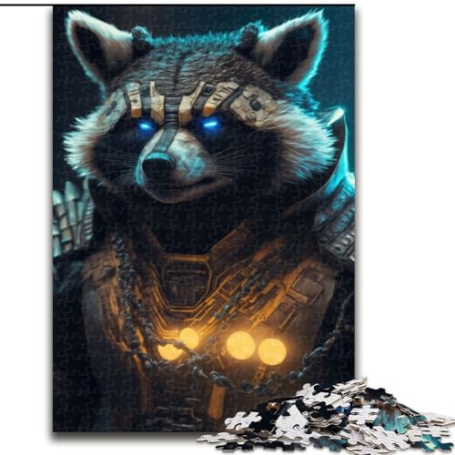 Puzzle mit 1000 Teilen für Erwachsene, Future Raccoon, 1000-teiliges Puzzle, ideales Weihnachts- oder Geburtstagsgeschenk, Partyspiel-Spielzeug (Größe 26x38cm) von WGLINGX