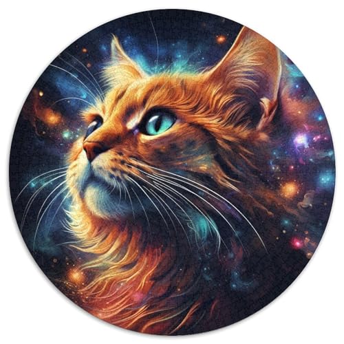 Puzzle mit 1000 Teilen für Erwachsene, Galaxy Cats, Kartonpuzzle, kompliziertes Design für Teenager, DIY-Dekor und gehirnfördernder Spaß (67,5 x 67,5 cm) von WGLINGX