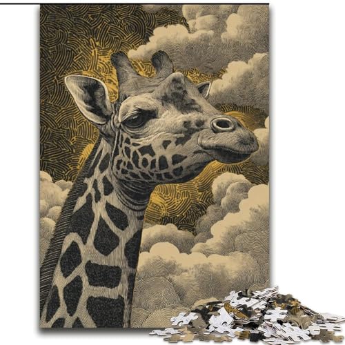 Puzzle mit 1000 Teilen für Erwachsene, Giraffen-Puzzle, geeignet für Geburtstage, Halloween, Thanksgiving, Ostern (Größe 50x75cm) von WGLINGX