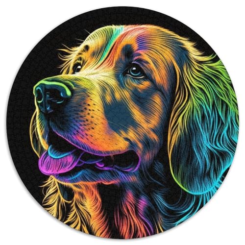 Puzzle mit 1000 Teilen für Erwachsene, Golden Retriever-Puzzle, Spielzeug, Geschenk, pädagogisches, intellektuelles, entspannendes Familienspiel (67,5x67,5cm) von WGLINGX