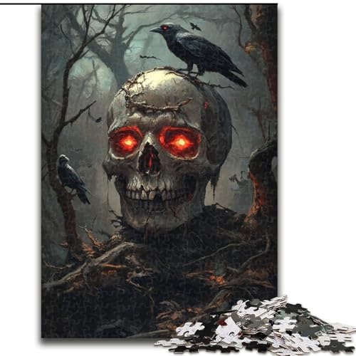 Puzzle mit 1000 Teilen für Erwachsene, Halloween-Skelett-Puzzles für 1000 Teile, Geschenkidee für die Feiertage, humorvolle Kunstwerke, detaillierte Kunstwerke (Größe 26x38cm) von WGLINGX