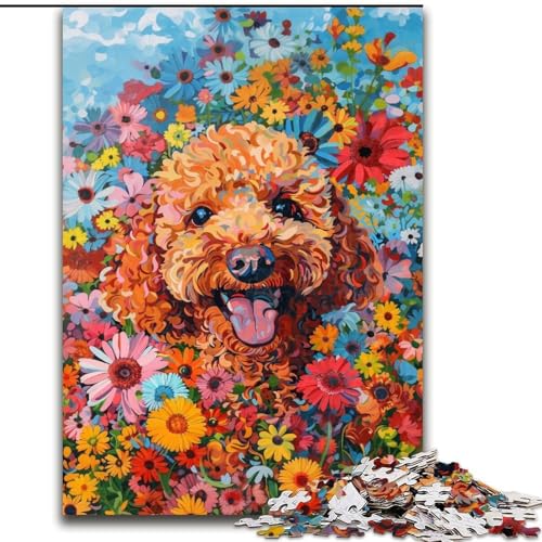 Puzzle mit 1000 Teilen für Erwachsene, Happy Dog-Puzzle, geeignet für Geburtstage, Halloween, Thanksgiving, Ostern (Größe 50x75cm) von WGLINGX