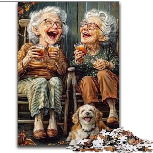 Puzzle mit 1000 Teilen für Erwachsene, Happy Grandma, Puzzle mit 1000 Teilen für Jugendliche ab 14 Jahren, Heimdekoration (Größe 50x75cm) von WGLINGX