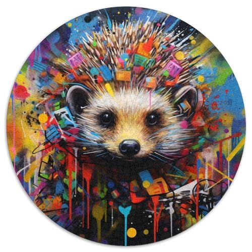 Puzzle mit 1000 Teilen für Erwachsene, Igel-Graffiti-Puzzle für Erwachsene, ideal für Büro, Schlafzimmer, Wohnzimmerdekoration 67,5 x 67,5 cm Puzzle mit 1000 Teilen für Erwachsene, Igel-Graffiti-Puzzle für Erwachsene, ideal für Büro, Schlafzimmer, Wohnzimmerdekoration 67,5 x 67,5 cm von WGLINGX