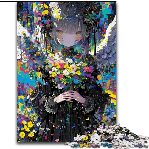 Puzzle mit 1000 Teilen für Erwachsene, Japanisches Anime-Mädchen, 1000-teiliges Puzzle, Lernspielzeug (Größe 26x38cm) von WGLINGX