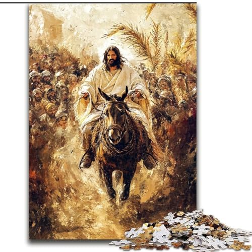 Puzzle mit 1000 Teilen für Erwachsene, Jesus-Puzzle, geeignet für Geburtstage, Halloween, Thanksgiving, Ostern (Größe 50x75cm) von WGLINGX