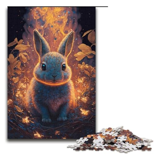 Puzzle mit 1000 Teilen für Erwachsene, Kaninchen-Puzzle, Denkspiel, Weihnachts- und Geburtstagsgeschenk (Größe 38 x 26 cm) von WGLINGX