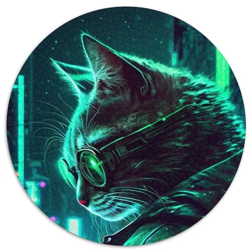Puzzle mit 1000 Teilen für Erwachsene, Katzen-Puzzle, Spielzeug, Geschenk, pädagogisches, intellektuelles, entspannendes Familienspiel (67,5x67,5cm) von WGLINGX
