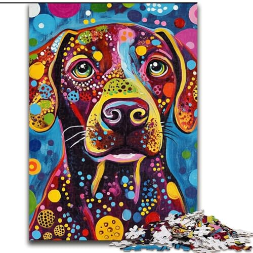 Puzzle mit 1000 Teilen für Erwachsene, Kunst-Hunde-Puzzles für 1000 Teile, Weihnachten, Halloween, Muttertag, Neujahr, Ostergeschenk (Größe 50x75cm) von WGLINGX
