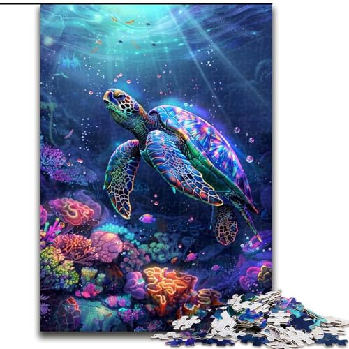 Puzzle mit 1000 Teilen für Erwachsene, Meeresschildkröten-Puzzles für 1000 Teile, Weihnachts-, Halloween-, Muttertag-, Neujahrs-, Ostergeschenk (Größe 26x38cm) von WGLINGX
