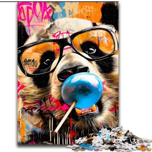 Puzzle mit 1000 Teilen für Erwachsene, Mona Lisa-Graffiti-Puzzle, geeignet für Geburtstage, Halloween, Thanksgiving, Ostern (Größe 50x75cm) von WGLINGX