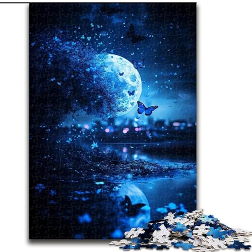 Puzzle mit 1000 Teilen für Erwachsene, Mond-Schmetterlings-Puzzle, geeignet für Geburtstage, Halloween, Thanksgiving, Ostern (Größe 50x75cm) von WGLINGX