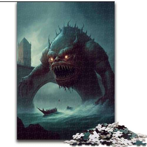 Puzzle mit 1000 Teilen für Erwachsene, Monster Invasion Puzzle für Erwachsene, 1000 Teile, unmögliche Lernspiele und Geschenke für die Heimdekoration (Größe 50x75cm) von WGLINGX