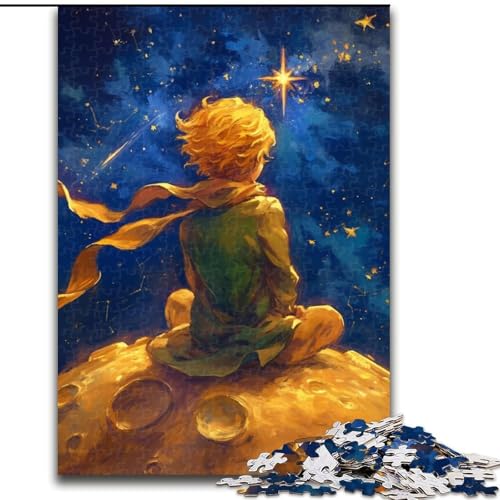 Puzzle mit 1000 Teilen für Erwachsene, Nachthimmel, Der Kleine Prinz, 1000-teiliges Puzzle, Heimdekoration, Familienspaß, ab 14 Jahren (Größe 26x38cm) von WGLINGX