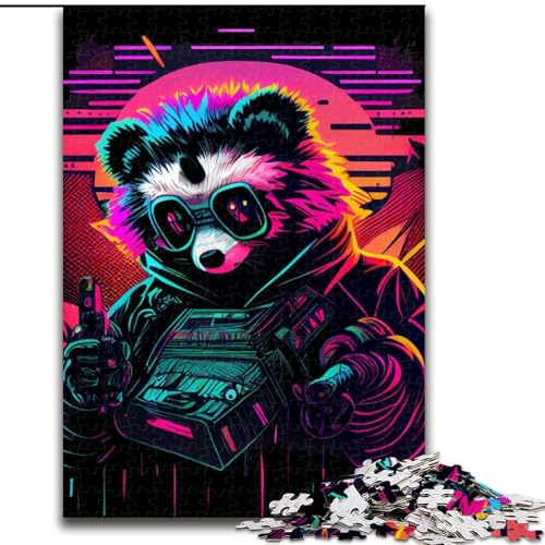 Puzzle mit 1000 Teilen für Erwachsene, Neon-Panda-Puzzle für Erwachsene, 1000-teiliges, anspruchsvolles Denkspiel für Teenager, perfekt als Heimdekoration oder Geschenk, Größe 50x75cm von WGLINGX