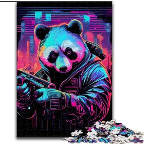 Puzzle mit 1000 Teilen für Erwachsene, Neon-Panda-Puzzle für Erwachsene, 1000-teiliges, anspruchsvolles Denkspiel für Teenager, perfekt als Heimdekoration oder Geschenk, Größe 50x75cm von WGLINGX