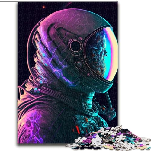 Puzzle mit 1000 Teilen für Erwachsene, Neon-Spaceman-Puzzle für Erwachsene, 1000-teiliges, anspruchsvolles Denkspiel für Teenager, perfekt als Heimdekoration oder Geschenk, Größe 26x38cm von WGLINGX