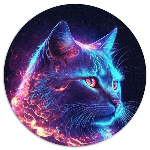 Puzzle mit 1000 Teilen für Erwachsene, Neonkatze, Puzzle, Spielzeug, Geschenk, pädagogisches, intellektuelles, entspannendes Familienspiel (67,5x67,5cm) von WGLINGX