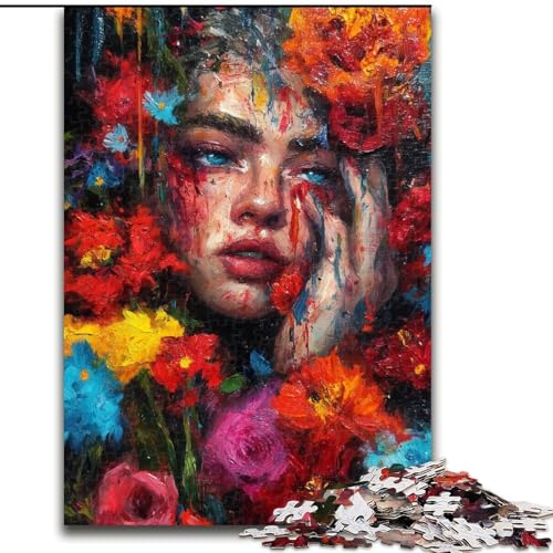 Puzzle mit 1000 Teilen für Erwachsene, Ölgemälde Einer Frau, 1000-teiliges Puzzle, anspruchsvolles DIY-Denkspiel, interaktive Familienaktivität (Größe 50x75cm) von WGLINGX