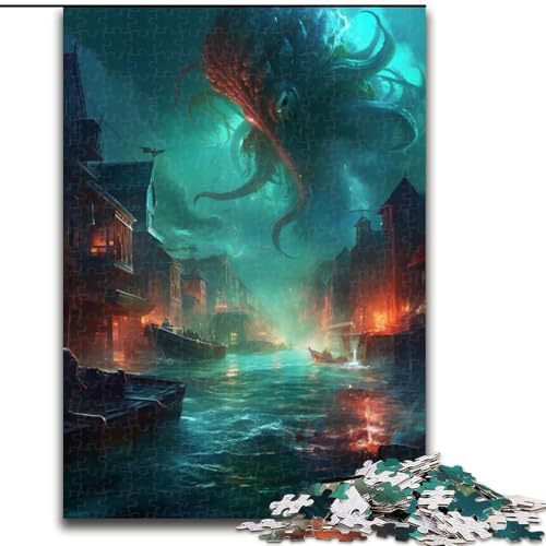Puzzle mit 1000 Teilen für Erwachsene, Oktopus-Monster-Puzzle für Erwachsene, 1000 Teile entwickeln Hand-Auge-Koordinationsfähigkeiten, (Größe 50x75cm) von WGLINGX