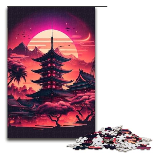 Puzzle mit 1000 Teilen für Erwachsene, Pagode, Sommersonnenuntergänge, Puzzles für Erwachsene und Teenager, Holzpuzzle, 19,69 x 29,53 Zoll Puzzle mit 1000 Teilen für Erwachsene, Pagode, Sommersonnenuntergänge, Puzzles für Erwachsene und Teenager, Holzpuzzle, 19,69 x 29,53 Zoll von WGLINGX