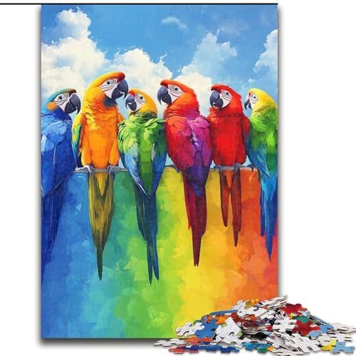 Puzzle mit 1000 Teilen für Erwachsene, Papagei auf dem Regenbogen, 1000-teiliges Puzzle, Lernspielzeug (Größe 26x38cm) von WGLINGX