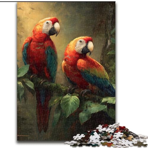 Puzzle mit 1000 Teilen für Erwachsene, Papageien und Hänflinge, Puzzles für Erwachsene, entspannende Unterhaltung, Heimdekoration (Größe 50x75cm) von WGLINGX