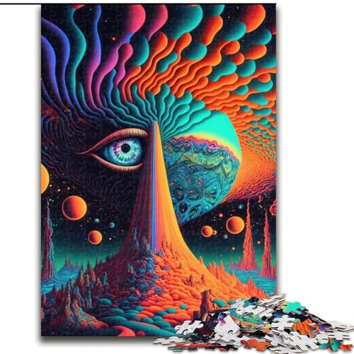 Puzzle mit 1000 Teilen für Erwachsene, Psychedelisches Puzzle für Erwachsene, 1000 Teile, anspruchsvolles Denkspiel für Teenager, perfekt als Heimdekoration oder Geschenk, Größe 26x38cm von WGLINGX