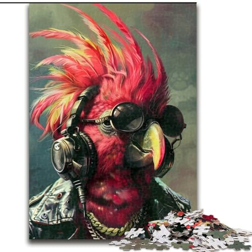 Puzzle mit 1000 Teilen für Erwachsene, Roter Papagei, Puzzle für Erwachsene, Familie und Freunde, knifflige Herausforderung (Größe 26x38cm) von WGLINGX