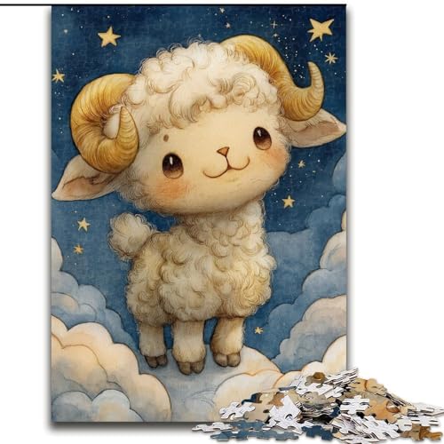 Puzzle mit 1000 Teilen für Erwachsene, Schaf-Puzzle, geeignet für Geburtstage, Halloween, Thanksgiving, Ostern (Größe 50x75cm) von WGLINGX