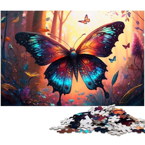 Puzzle mit 1000 Teilen für Erwachsene, Schmetterlings-Quizspiel, geeignet als Schreibtischdekoration, Größe 50 x 75 cm von WGLINGX