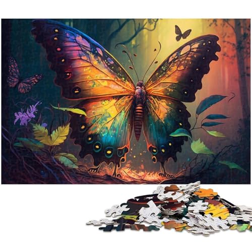 Puzzle mit 1000 Teilen für Erwachsene, Schmetterlings-Quizspiel, geeignet als Schreibtischdekoration, Größe 50 x 75 cm von WGLINGX