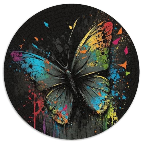Puzzle mit 1000 Teilen für Erwachsene, Schmetterlingsmalerei, Puzzle, Spielzeug, Geschenk, pädagogisches, intellektuelles, entspannendes Familienspiel (67,5x67,5cm) von WGLINGX