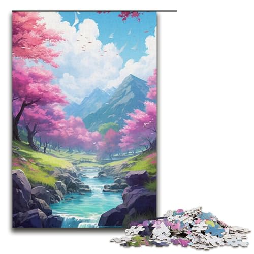 Puzzle mit 1000 Teilen für Erwachsene, Springs in The Lake-Puzzle, Heimdekorationspuzzle, anspruchsvolles Spiel und Familienspiel (Größe 38 x 26 cm) von WGLINGX