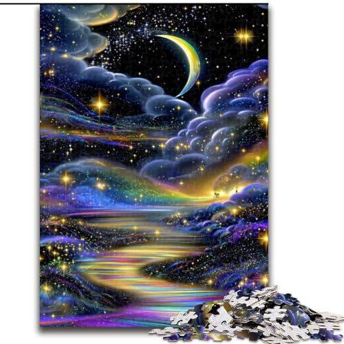 Puzzle mit 1000 Teilen für Erwachsene, Sternenhimmel, 1000-teiliges Puzzle, Heimdekoration, Familienspaß, ab 14 Jahren (Größe 50x75cm) von WGLINGX