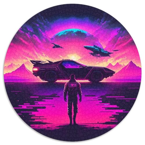 Puzzle mit 1000 Teilen für Erwachsene, Synthwave-Puzzle, ideales Urlaubs- oder Geburtstagsgeschenk, Partyspiel-Spielzeug, 1000 Teile (67,5x67,5cm) von WGLINGX