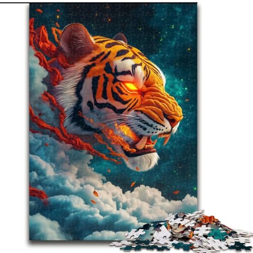 Puzzle mit 1000 Teilen für Erwachsene, Tiger Cloud, 1000-teiliges Puzzle, anspruchsvolles DIY-Denkspiel, interaktive Familienaktivität (Größe 26x38cm) von WGLINGX